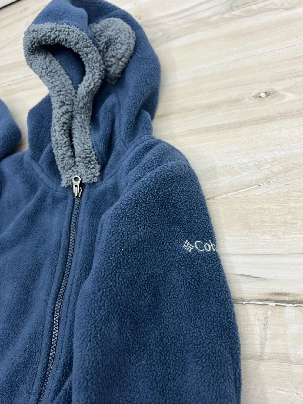 Columbia Cozy Fleece Hooded Teddy Bear One Piece Navy